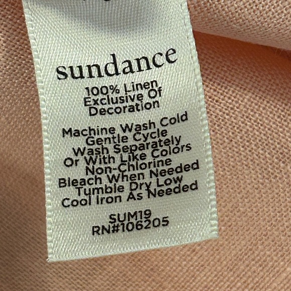 Sundance NWOT 100% linen pintuck embroidered top - Picture 6 of 7